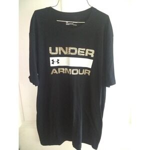 Under Armour T-Shirt‎ Mens Short Sleeve Heatgear Spell Out Logo Black Size M